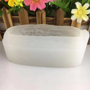 White oval silicone mold for cucumber and bitter melon shaped crafts and soaps