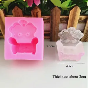 Pink silicone mold for European style sofa chair shaped resin crafts and fondant cakes