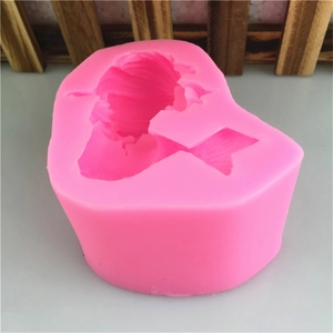 Pink silicone mermaid tail mold for fondant cakes, handmade soap and wax candle crafting