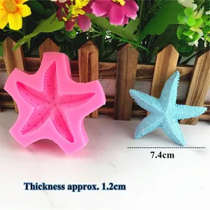Large starfish silicone mold for DIY cake decoration and chocolate crafts with size guide