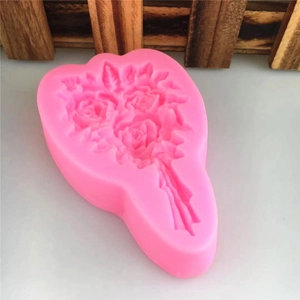 DIY rose bouquet silicone mold for wedding cake decorating and handmade fondant crafting