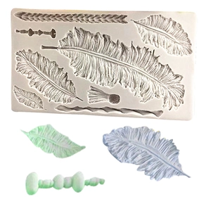 Large Feather Leaf Shape Silicone Mold For Fondant Cake Chocolate Baking DIY Handmade Soap Clay Craft Decoration Tools