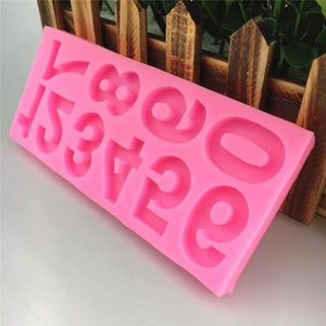 Pink silicone number and letter mold for DIY fondant, chocolate, and cake decorating