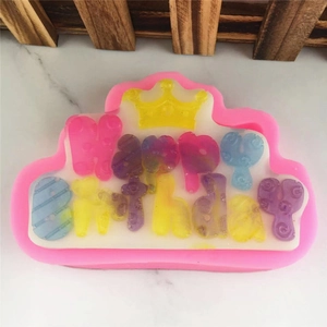 Crown Happy Birthday Silicone Mold For Cake Decoration DIY Baking Tool Fondant Chocolate Sugarcraft Handmade Resin Craft