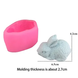 3D Rabbit silicone mold for DIY fondant cakes and chocolate with product dimensions