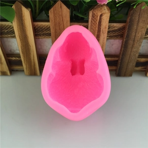 3D rabbit princess silicone mold for fondant cakes and chocolate crafting in pink