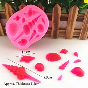 Pink silicone mold for seashell fondant crafts and sea themed cake decorating DIY