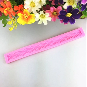 Moule en silicone rose motif chaîne de corde pour bordures de gâteaux et artisanat DIY