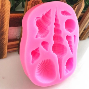 Pink ocean seashell and starfish silicone fondant mold for DIY cake and chocolate decoration