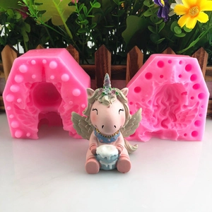 3D Sitting Unicorn Silicone Mold For Mousse Ice Cream Cake Decorating DIY Chocolate Fondant Handcraft Baking Tool