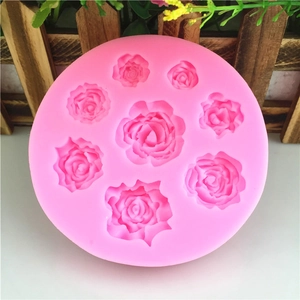 Stampo in silicone rosa con 8 forme di rose per decorazioni torte e cioccolato fai da te