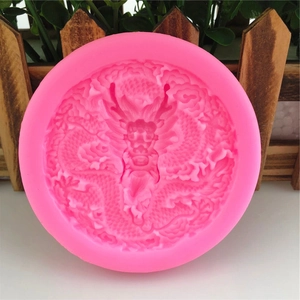 Pink silicone dragon mold for cake decorating and DIY fondant craft projects