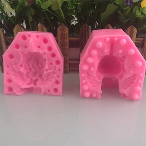 Pink 3D unicorn silicone mousse mold set for cake decorating and handmade soap