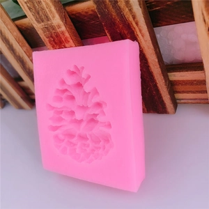 Stampo in silicone a forma di pigna rosa per sapone fai-da-te, candele e decorazioni per torte