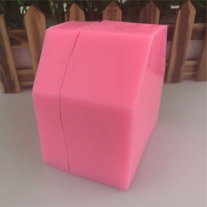 Pink silicone unicorn mousse mold for cake DIY with flexible house-shaped geometric design