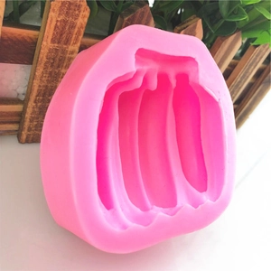 Pink 3D banana shaped silicone mold for DIY mousse, cake fondant, and handmade soap making