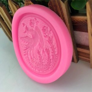 Rosa Silikonform mit Phönix- und Blumenrelief für DIY Tortendekorationen