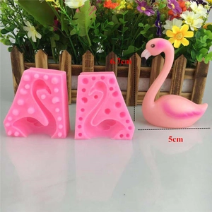 Moule en silicone flamant rose pour chocolat et décoration de gâteau fondant de 6,7 cm
