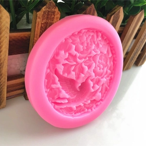 Stampo in silicone rosa con rilievo a peonia per decorazioni di torte o cioccolato DIY