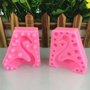 Lot de deux moules en silicone flamant rose pour décoration de gâteaux et chocolat maison