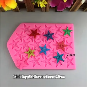 Star-shaped 26-letter silicone mold for fondant cake and chocolate 2.8cm diameter