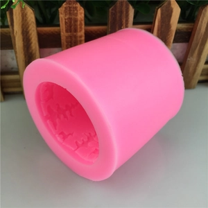DIY Christmas elk and cedar cylindrical pink silicone mold for candles and soap making