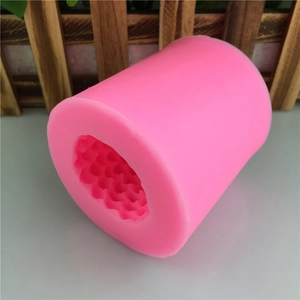 Stampo cilindrico in silicone rosa per torte fai-da-te e sapone artigianale