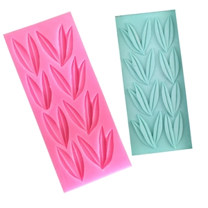 Bamboo Leaf Silicone Mold For DIY Cake Decoration Fondant Chocolate Sugarcraft Baking Tool Pink Leaf Pattern Mold