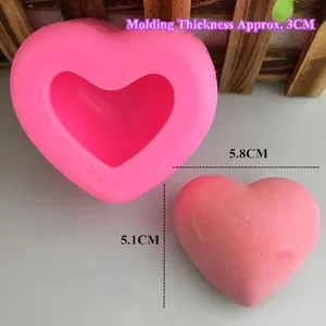 3D heart shaped silicone mold for DIY handmade soap and fondant cake decorating tool