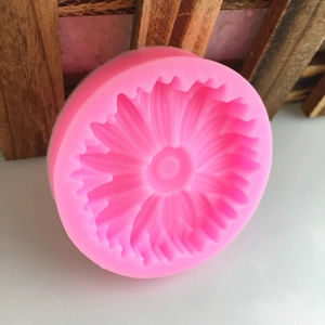 Pink sunflower silicone mold for DIY fondant cake decoration and handmade soap crafting