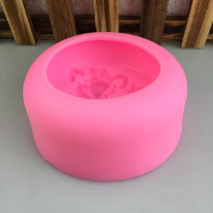 Moule rond en silicone rose motif étoile pour décoration de gâteaux fondant et DIY