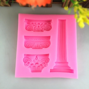 Roman column silicone DIY mold for fondant, plaster and chocolate crafting with pillar details