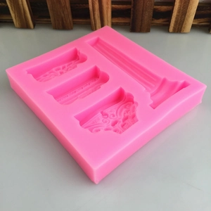 Pink silicone Roman column molds for DIY resin casting, fondant, and candle making