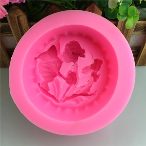 Pink silicone mold featuring 3D peony flower design for handmade soap and cakes