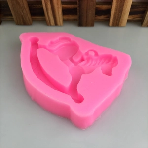 Stampo in silicone rosa a forma di cavallo a dondolo per decorazioni in gesso