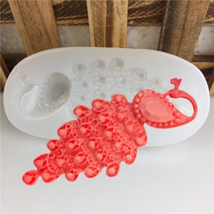 3D Peacock Shape Silicone Mold For Cake Fondant DIY Resin Mirror Craft Peacock Feather Pattern Baking Decorating Tool