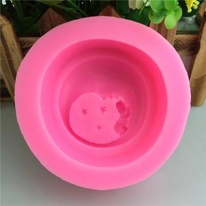 Pink silicone mold featuring a dragon ball with three stars for DIY cake decorating