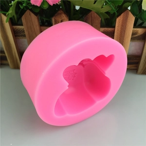 Moule en silicone rose en forme de cloche avec caractère Fu pour gâteaux et bricolage