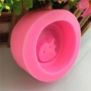 Pink silicone mold with moon child heart and stars design for DIY handmade soap or cakes