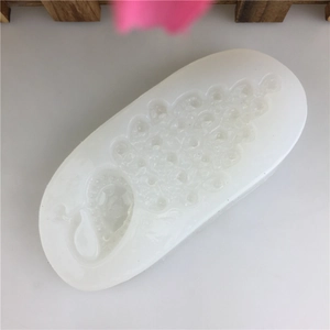 DIY white peacock silicone mold for fondant cake and resin craft projects