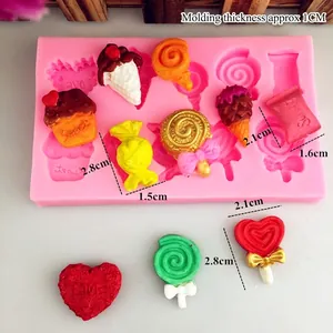 Silicone DIY ice cream and candy mold for fondant cakes with 1cm thickness design