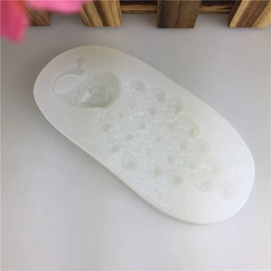 DIY translucent silicone peacock shaped mold for resin soap and handmade candle making