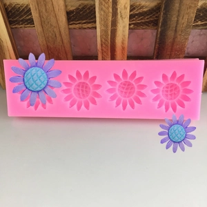 Sunflower Silicone Cake Mold Pink Fondant Mold For DIY Chocolate Soap Baking Decoration Tool Multi Cavity Floral Bakeware