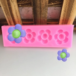 Flower Silicone Mold For Chocolate Fondant Cake DIY Handmade Soap Baking Decoration Kitchen Tools Pink Flexible