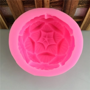 3D lotus shaped pink silicone mold for DIY fondant cakes and handmade soap crafts
