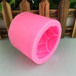 Pink 3D lotus silicone mold for DIY handmade soap, candles, and fondant cake decorating