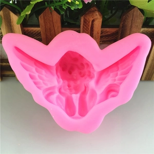 Stampo in silicone ali d'angelo 3D rosa per torte in fondente e artigianato