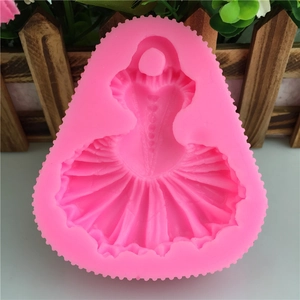 Moule en silicone rose robe de ballet pour décoration de gâteaux et loisirs créatifs