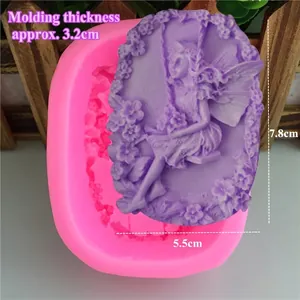 DIY silicone mold for angel girl on swing gypsum craft and handmade soap ornaments