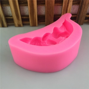 Pink silicone baby sleeping mold for DIY fondant cakes and chocolate making crafts